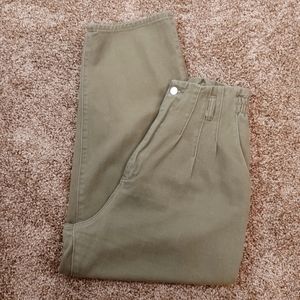 Aaron & Amber vintage olive green high waisted mom jeans